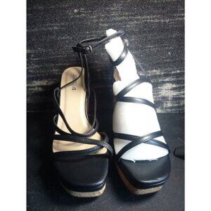 Women's Soda Clear Cork Platform Heels with Ankle Strap Size 8.5 New Without Box